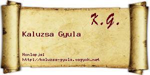 Kaluzsa Gyula névjegykártya